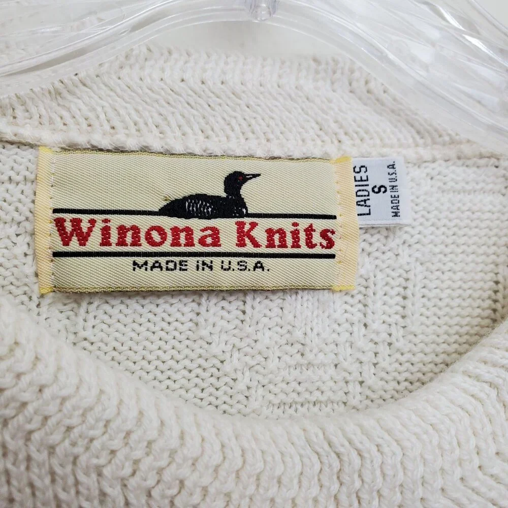 Winona Knits vintage floral granny knit crew neck sweater - Picture 4 of 9